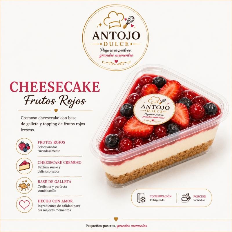 CHEESACAKE ENVASE TRIANGULAR FRUTOS ROJOS