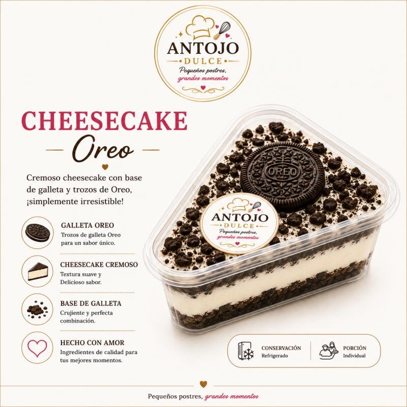 CHEESACAKE ENVASE TRIANGULAR DE GALLETA DE OREO