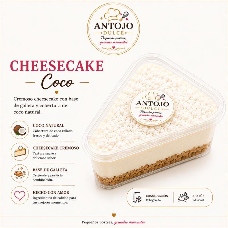 CHEESACAKE ENVASE TRIANGULAR DE COCO